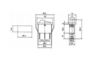 Schakelaar - 3 Standen - 250V 15A - Rood