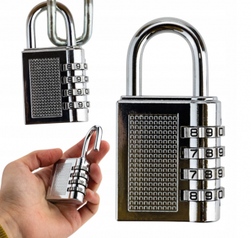 Hangslot met cijfercode - 4 cijfers - Zilver