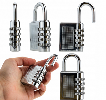 Hangslot met cijfercode - 4 cijfers - Zilver