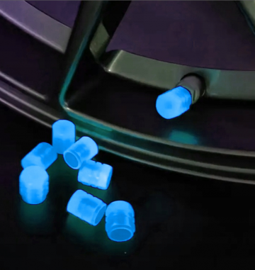 Ventieldopjes - Glow in the dark - Blauw