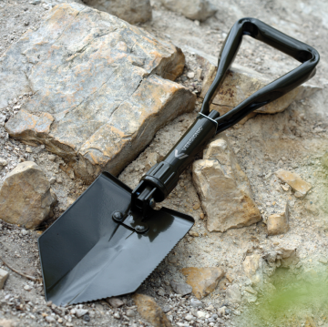 Survival schep - Multifunctioneel - Opvouwbaar met hoes - Zwart