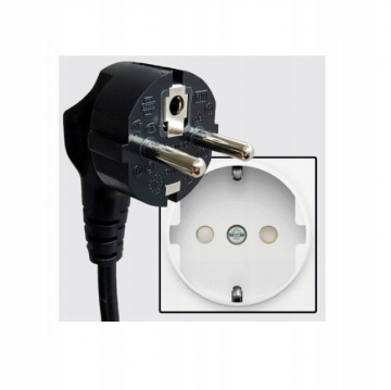 Tuinpaal contactdoos tweevoudig - 23cm - RVS - Zwart