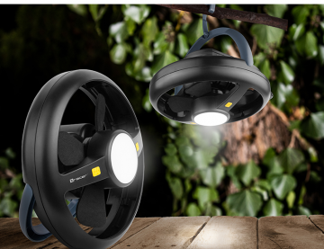 Kampeer lamp - Oplaadbaar - Met ventilator en powerbank