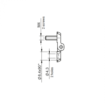 Scharnier met 2 bouten - Kunststof