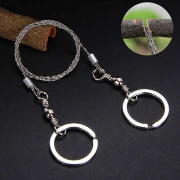 Sleutelhanger met staalkabel - Mini survival handzaagje