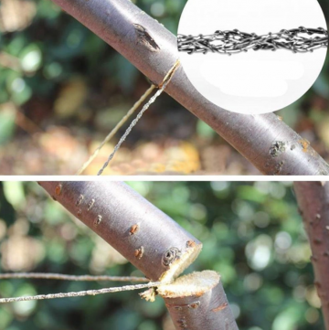 Sleutelhanger met staalkabel - Mini survival handzaagje