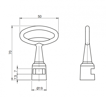 D sleutel Halve maan (13mm)