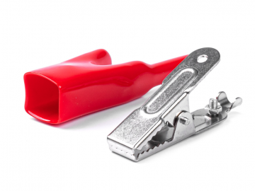 Krokodillenbek klemmen - 75mm - 25A - Rood/zwart - 2 stuks