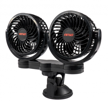 Duo auto ventilator - 4 inch - 24V - Met zuignap