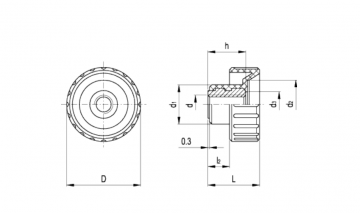 M10 schroefknop - 50mm - Rond