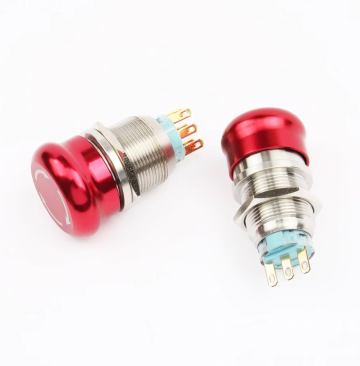 Noodstop schakelaar - 12V - 19mm - 1NO1NC - Rood