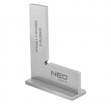 Winkelhaak met voet - DIN 875/2 - 200 x 130mm - Koolstofstaal