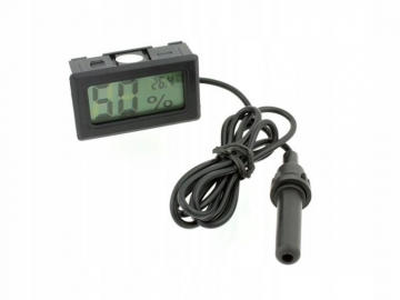 Digitale thermometer + hygrometer - Mini LCD - Zwart