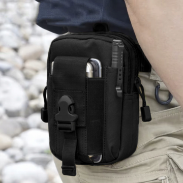 Survival heuptas + riem - MOLLE systeem - Waterdicht - Zwart