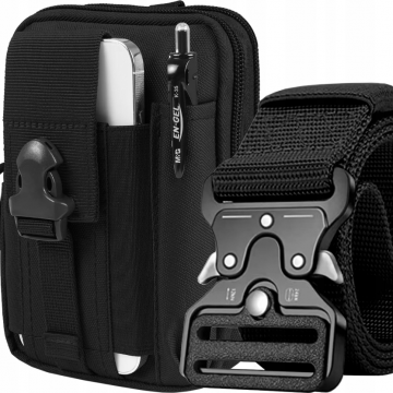 Survival heuptas + riem - MOLLE systeem - Waterdicht - Zwart