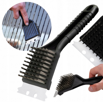 Staalborstel voor grill - Met schraper