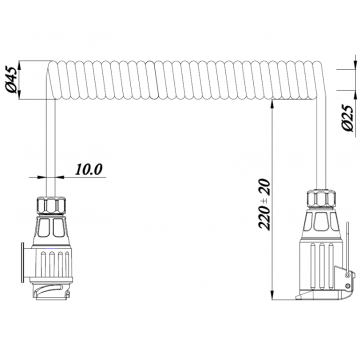 Aanhanger stroomkabel - 13 naar 8 polig - 3 meter