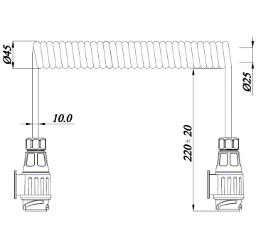Aanhanger stroomkabel - 8 polig - 3 meter - 12V