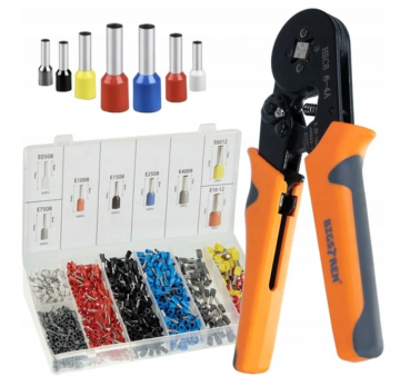 Krimptang + kabelschoentjes set - 1200 stuks