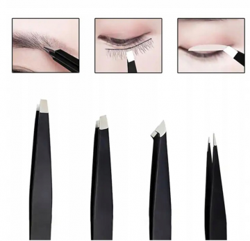 Set met pincetten - 4 delig - Met opberghoesje