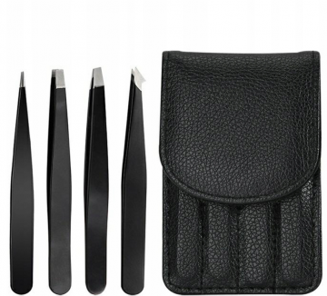 Set met pincetten - 4 delig - Met opberghoesje