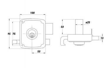 Oplegslot - Rechts - 15mm - Goudkleur