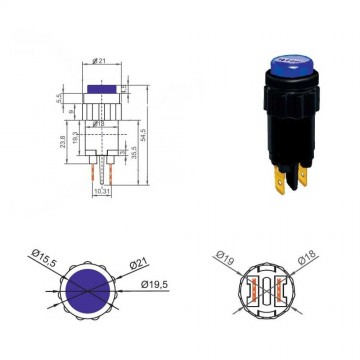 Indicatie lampje - 12/24V - inbouw - Rood