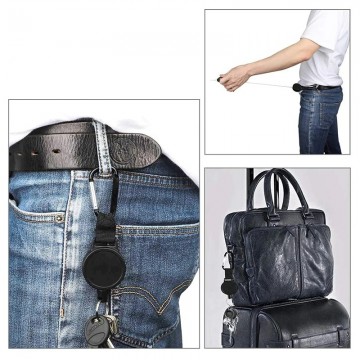 Sleutelhanger met koord - karabijnhaak uittrekbaar - skipashouder