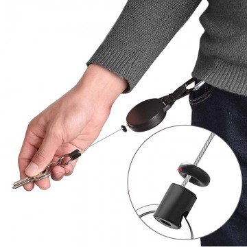 Sleutelhanger met koord - karabijnhaak uittrekbaar - skipashouder