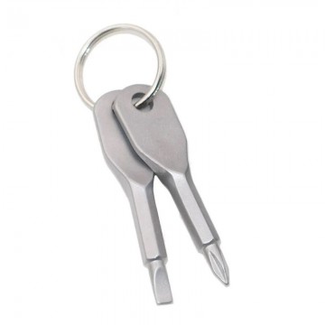 Sleutelhanger met schroevendraaiers - 2 stuks - RVS