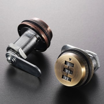 Brievenbus kantelslot - Met cijfercode - 30mm cijferslot - Messingkleur