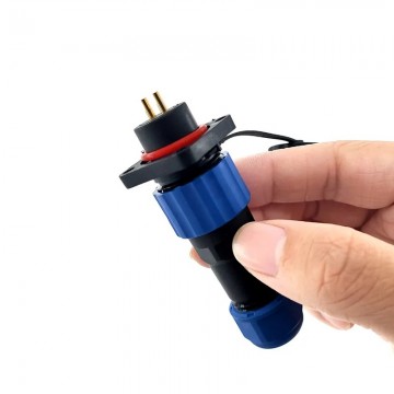 Male + chassis connector - waterdichte kabelverbinder - 2 aderig - IP68