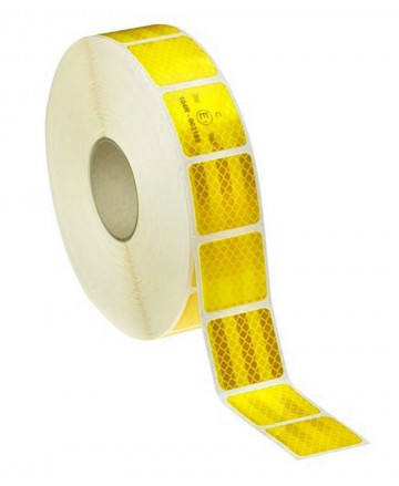 Reflecterende Tape Geel - 5x5 cm Stickers - Per meter