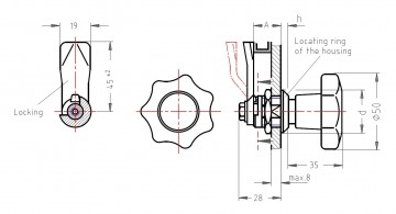 Sterknop - kantelslot - 6mm - SG-6 Lock