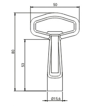 T10 driehoek sleutel - Extra lang
