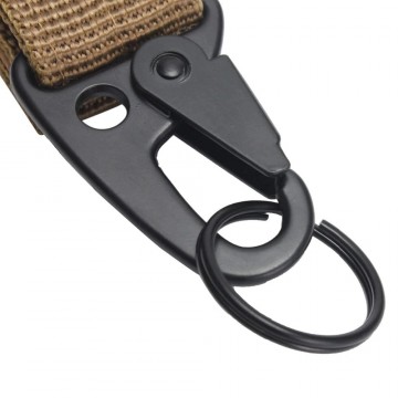 Outdoor karabijnhaak met klittenband bevestiging - black