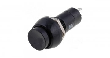 Push schakelaar - 12mm - 250V AC - SPST NO - Zwart