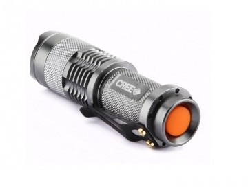 Torch LED 300 Lumens zaklamp mini silver 9,3 CM 1