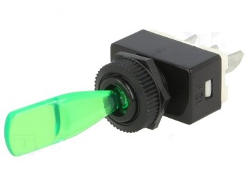 Tuimelschakelaar groen transparant