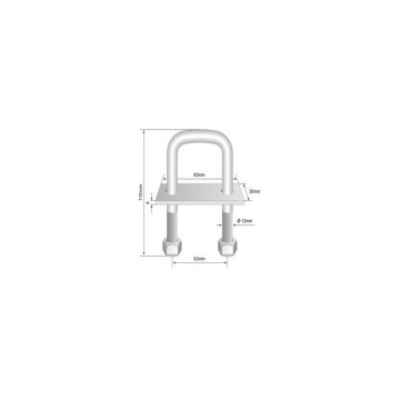 U-beugel met stropplaat - M12 - 110mm