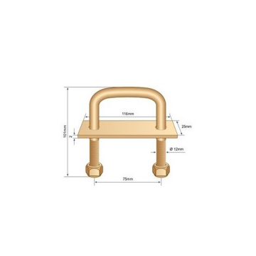 U-beugel met stropplaat - M12 - 100mm