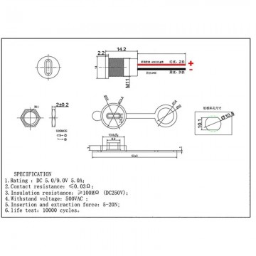 Auto inbouw USB-C poort - 12V - 5 draden