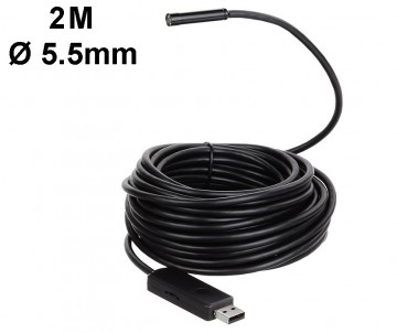 2 meter USB endoscoop Ø 5.5 mm met LED