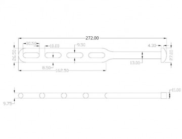 Verstelbare spanrubber 272mm 4 lussen 2