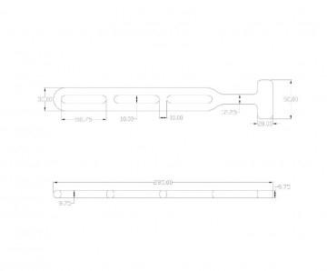 Verstelbare spanrubber 285mm 3 lussen 1