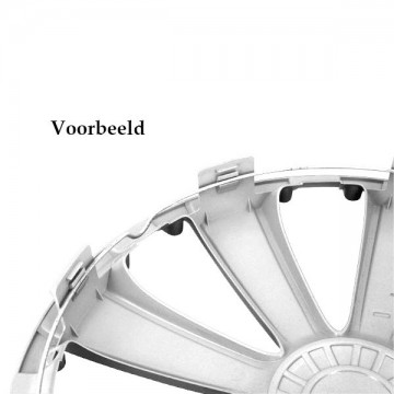 4-Delige Wieldoppenset Trend 16-inch - Zilver/Zwart