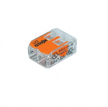 Wago verbindingsklem 2-VOUDIG 0,2-4 MM² - Doorvoerconnector per stuk