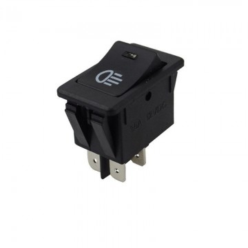 Schakelaar - Zwart - 12V - 35A - 4 polig - Witte LED