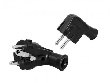 Gehoekte stekker - 230V - 16A - Geaard