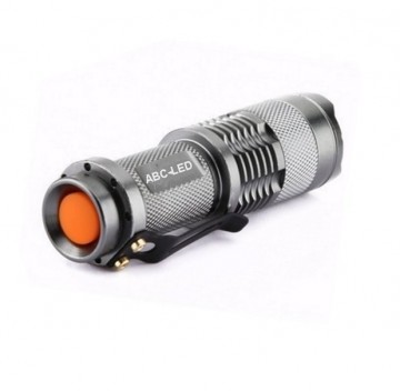 Torch LED 300 Lumens zaklamp mini silver 9,3 CM 5